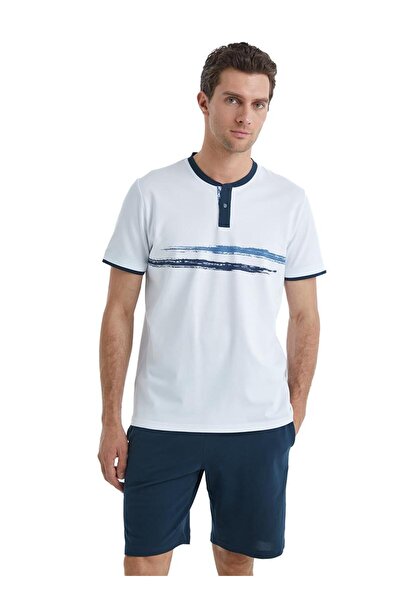 Blackspade Ανδρικό κοντομάνικο σορτς λευκό σετ πιτζάμα C6T9N4O04