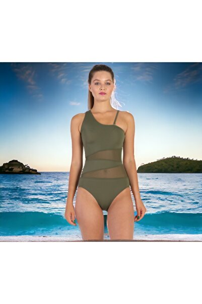 Shopiolog Купальник з одним бретелем і тюлем