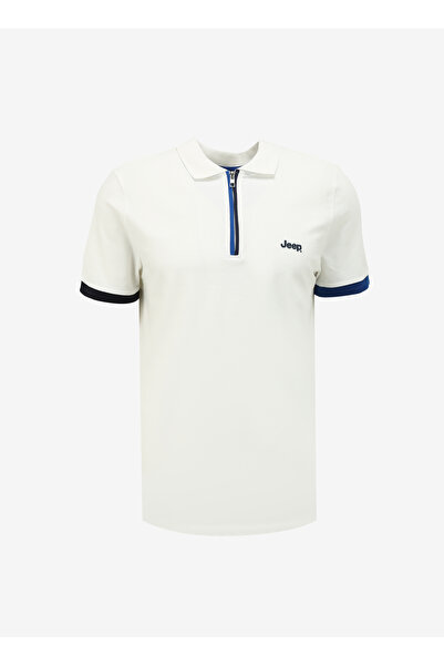 Jeep Beyaz Erkek Polo Yaka Relaxed Polo T-shirt J4sm-tst7233
