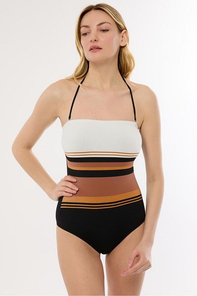 AYYILDIZ 4308 Black Strapless Swimsuit