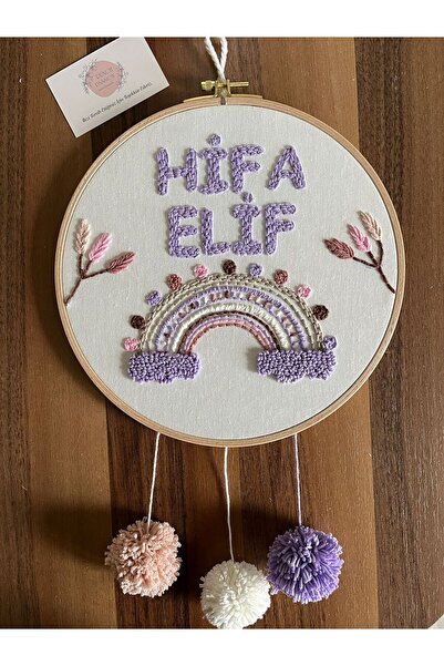 punch passion Bebek kapı süsü, hastane kapı süsü,  30 cm, punch nakışlı, isim...