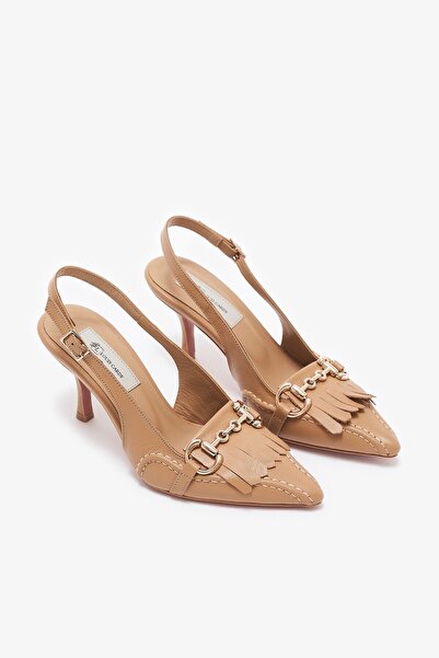 Louis Cardy Draco Nude Genuine Leather Women's Heeled Shoes