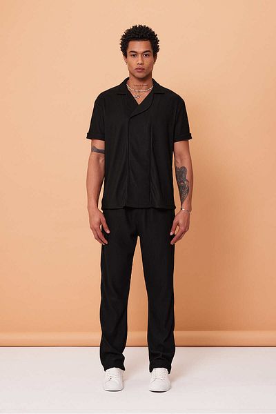 Weyeze Jacquard Shirt Collar T-Shirt Ae-Y37032Lns
