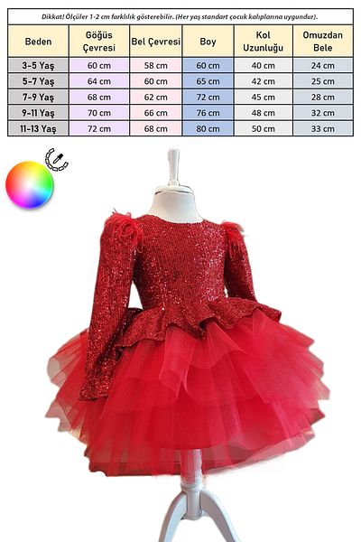 egolika kids Girl's Shoulder Feathered Evening Dress - Graduation Dress