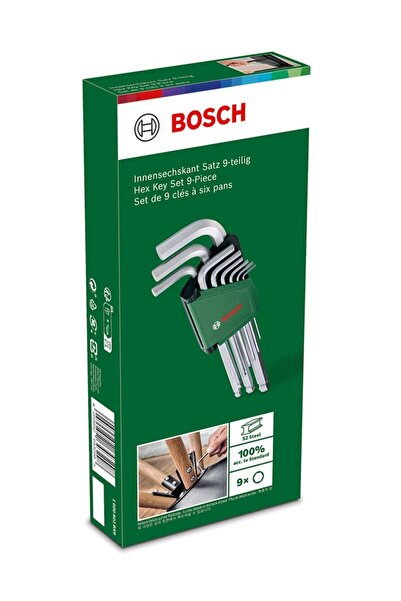 Bosch Allen Key Set Hex 9 Pieces 1600 A02 BX9