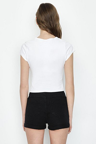 Select Moda Women's Black Denim Mini Shorts