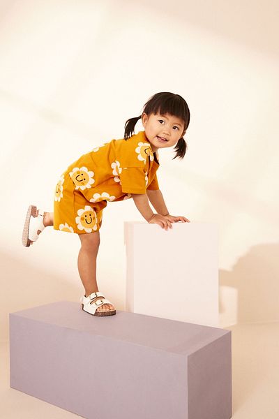 Next Baby Yellow Daisy Patterned 100% Cotton Shorts Set - Top and Bottom Set