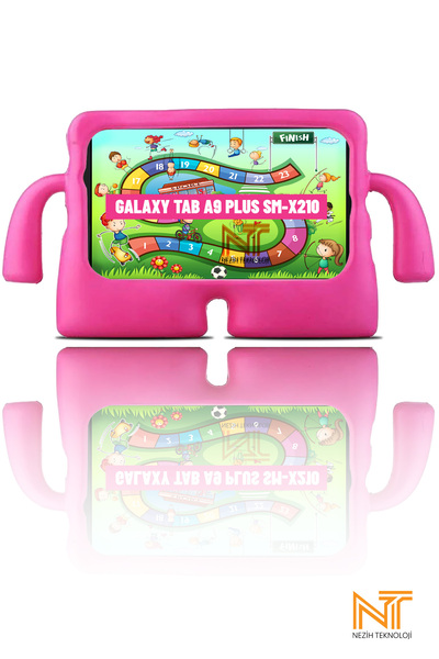 Nezih Case Samsung Galaxy Tab A9 Plus Sm-x210 Uyumlu Çocuklar Için Standlı Silikon Kılıf