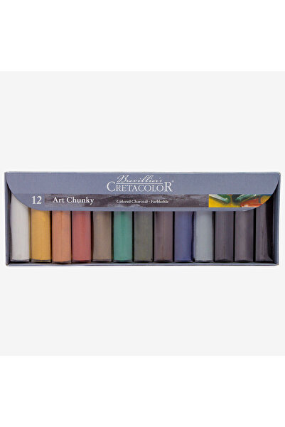 CretaColor Chunky Colored Charcoal Renkli Kömür Füzen Seti 12 Renk