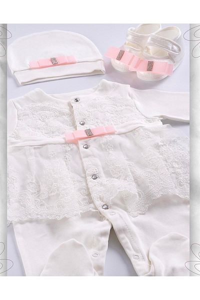 Buse&Eylül Bebe Tulle Pink Bow Detailed 11 Piece Baby Girl Hospital Release