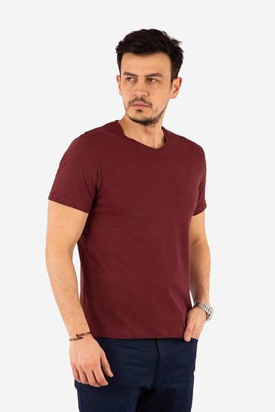 Tony Montana Μπλουζάκι Basic Combed Cotton με κοντό μανίκι Regular Fit V-Neck 100% βαμβάκι