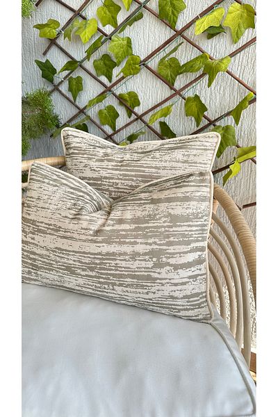 Decamor home Via Beige- Ecru Throw Pillow Cover