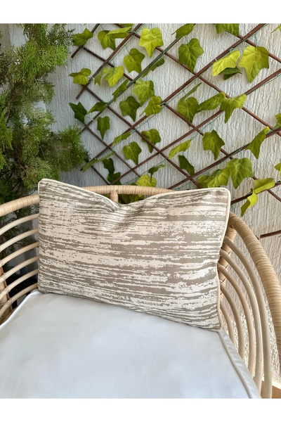 Decamor home Via Beige- Ecru Throw Pillow Cover