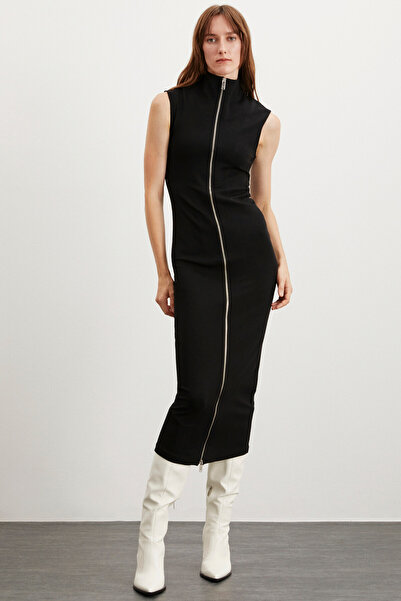 GRIMELANGE Fabienne Γυναικείος γιακάς Αμάνικο Φόρεμα με φερμουάρ