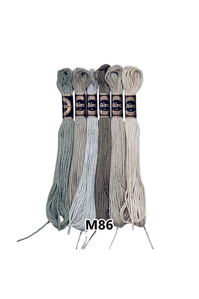 EleganTShoP Airo Muline Etamine Cotton Embroidery Thread Set of 6