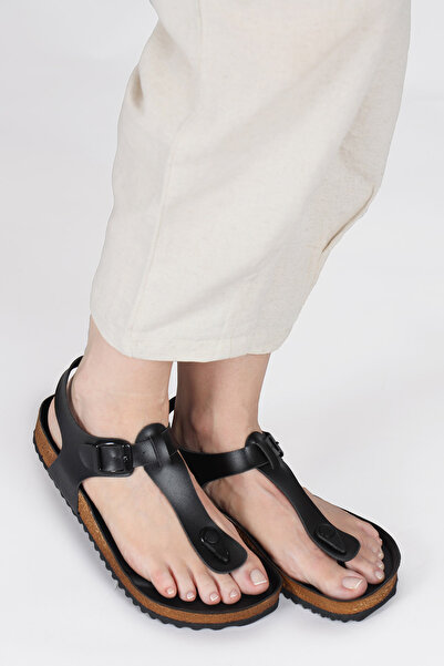 Jump 50006 Černé dámské žabkové sandály s jednou přezkou