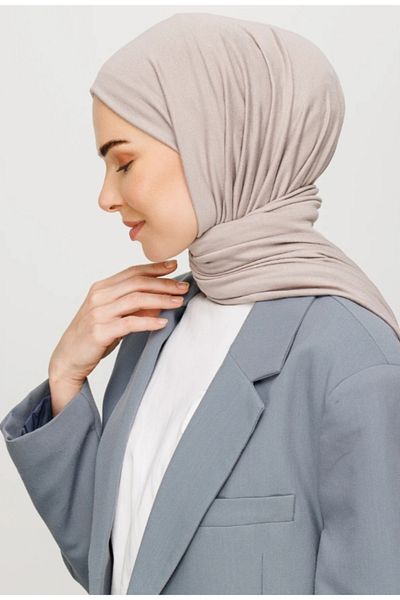 FRESCO SCARFS Hijab Hijab χτενισμένο βαμβακερό σάλι μπεζ