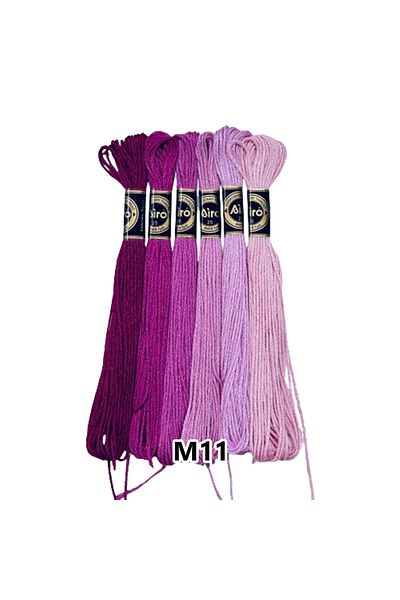 EleganTShoP Airo Muline Etamine Cotton Embroidery Thread Set of 6
