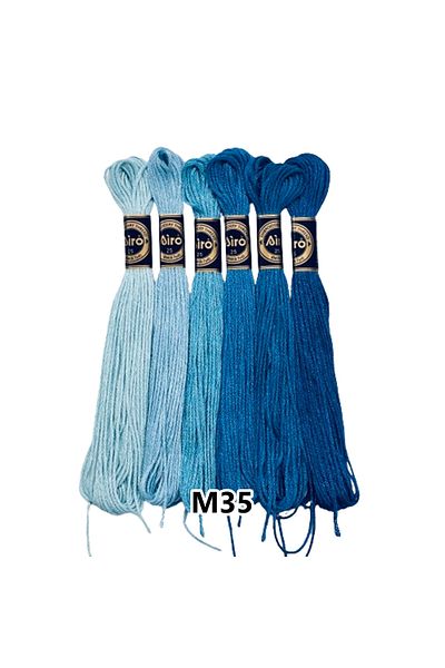 EleganTShoP Airo Muline Etamine Cotton Embroidery Thread Set of 6
