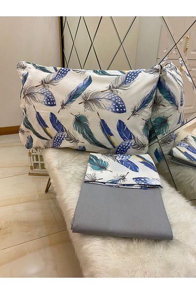 Özcan Ev Tekstil Set de perne cu cearșaf elastic Ranforce 100% bumbac