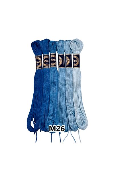EleganTShoP Airo Muline Etamine Cotton Embroidery Thread Set of 6