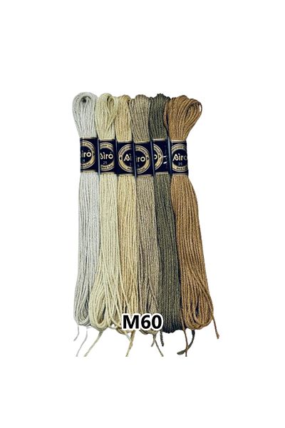 EleganTShoP Airo Muline Etamine Cotton Embroidery Thread Set of 6