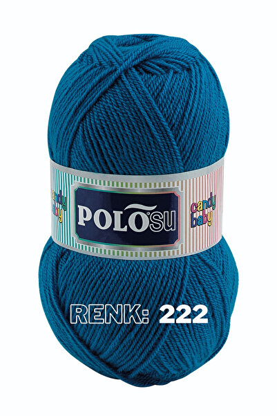 Polosu Candy Baby - Bebek El Örgü Ipliği 222 - Koyu Boncuk Mavi