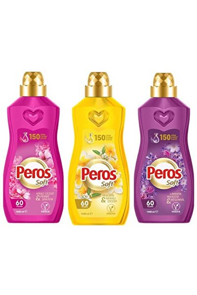 Peros Konsantre Çamaşır Yumuşatıcısı 60 Yıkama 1440 ml Kiraz Çiçeği+Lavanta +...