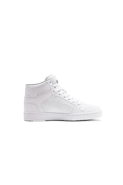 Puma 370486 02 Rebound Layup Sl Jr Λευκό-γκρι βιολετί ανδρικά παπούτσια μπάσκετ