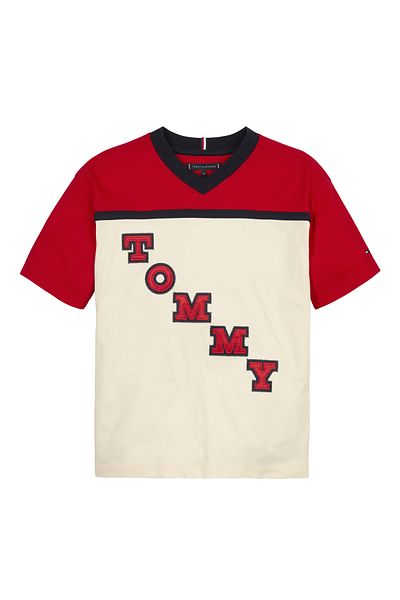 Tommy Hilfiger Printed Red Men's T-Shirt Varsity Tee S/S