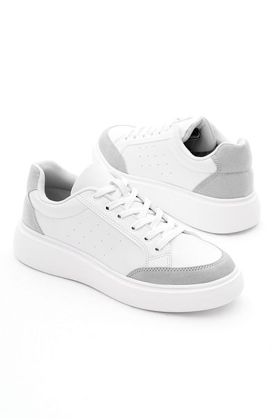 Tonny Black Damen-Sportschuhe zum Schnüren in Weiß und Grau mit Poly-Sohle