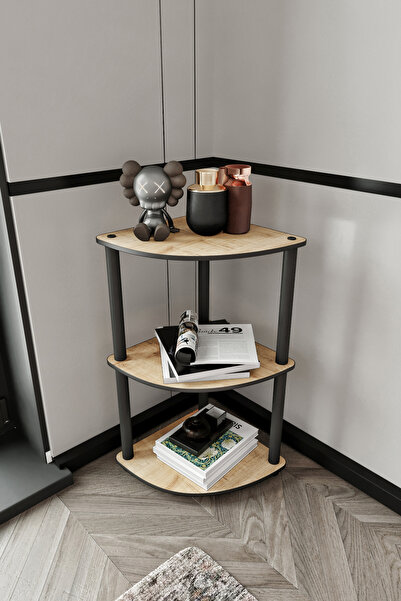 messer MASİVO KÖŞE KİTAPLIK SAFİR MEŞE 3 KATLI