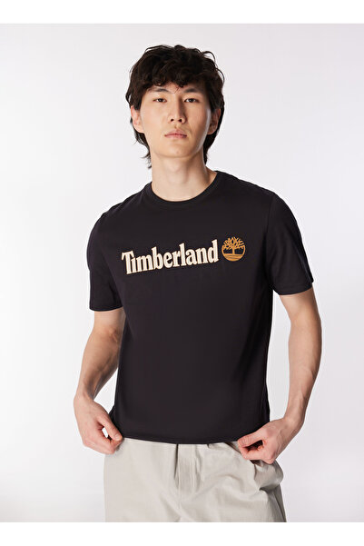 Timberland Siyah Erkek Bisiklet Yaka Standart Fit Baskılı T-Shirt TB0A5UPQ001...