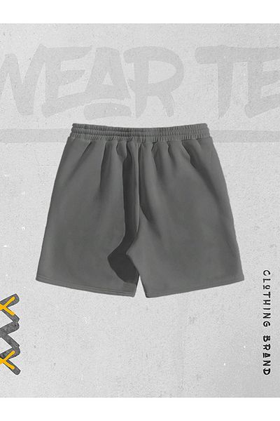 WEARTEX شورت رجالي من القماش الممشط للموسم الجديد مطبوع عليه جرافيتي The End