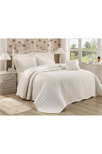 BALADI HOME Star Double Quilted Bedspread with Dowry Embroidery 3 pieces