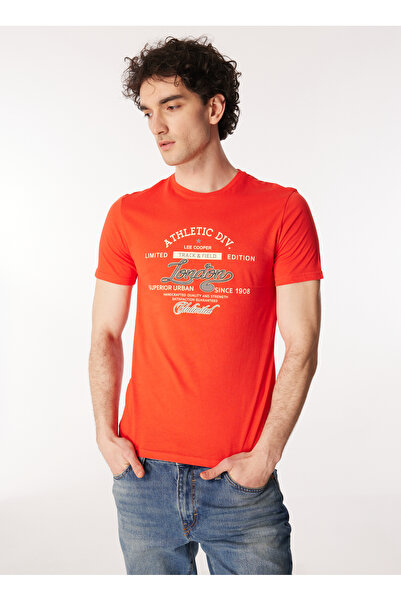 Lee Cooper Crew Neck Red Men's T-Shirt 232 Lcm 242024 Divided Red