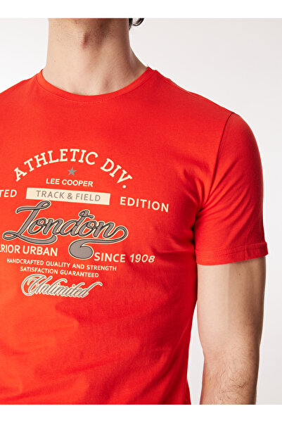 Lee Cooper Crew Neck Red Men's T-Shirt 232 Lcm 242024 Divided Red