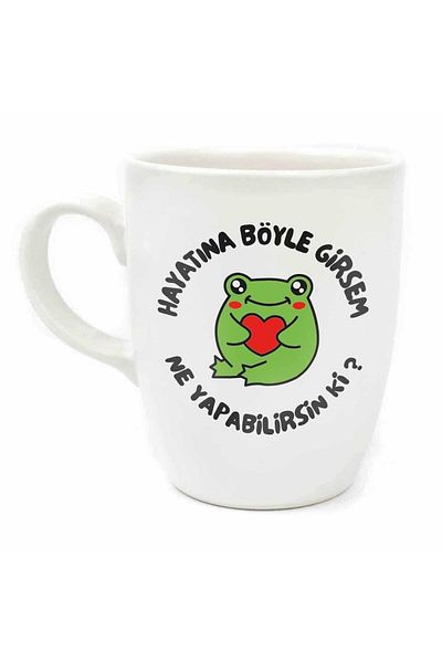 PALTO TASARIM What Can You Do So I Enter Your LifeCream Oval Mug - Gift Ceramic Mug