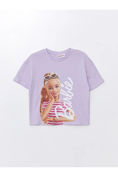 LC Waikiki LCW Kids Crew Neck Barbie Printed Short Sleeve Girl's T-Shirt