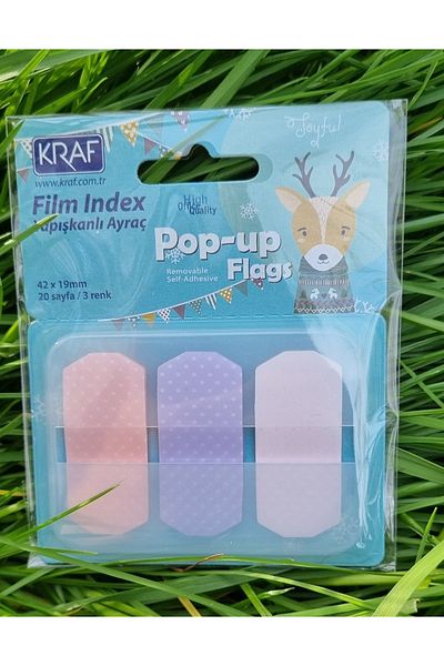 Modellino Film Index Kraf Αυτοκόλλητο σελιδοδείκτης Pop-up Flags Polka Dot 20 Σελίδες 3 Χρώματα - 1 Πακέτο με επιλογή χρώματος