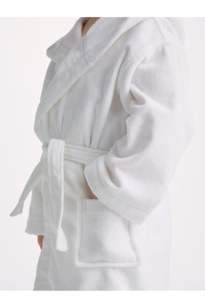 HIZSOY TEKSTİL 100% Cotton Hooded Women's / Men's Lux Bathrobe