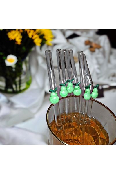 nazarboncuğu Set of 6 Glass Pear Figured Pipettes