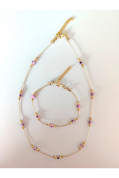 Svc Accessories Pink Beaded Jewelry Set