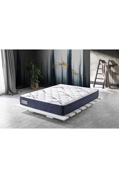 bedpark Beyaz Anti Bakteriyel Nefes Alabilen Kumaş Pedli Yaylı Tek Kişilik Yatak Bed10