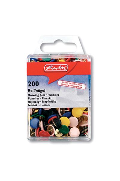 Pyrus Herlitz 200 Pcs Thumb Tacks - Colorful 8770109