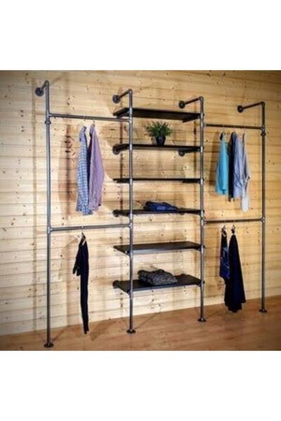 Blbndesign Dekoratif Borudan Raf Ve Askılık 225 Cm