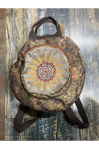 Street Bag Fargin Ethnic Αυθεντικό Στρογγυλό Σακίδιο Πλάτης Bohemian Καθημερινό Ταξιδιωτικό Σακίδιο