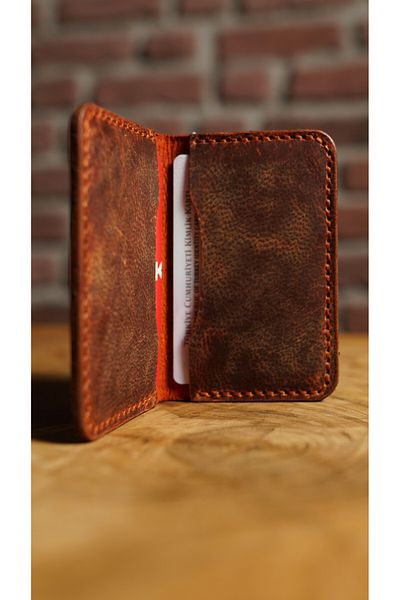 rakunart 100% Handmade Palm Card Holder Brown