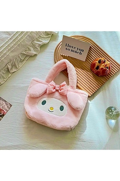 SHEKER HOME My Melody Plush Children's Handbag Shoulder Bag Girl Teen - Pink