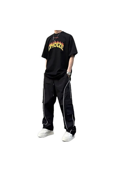 DEEFWEAR Λεπτομέρεια ρίγες unisex παντελόνι αλεξίπτωτο /παντελόνι